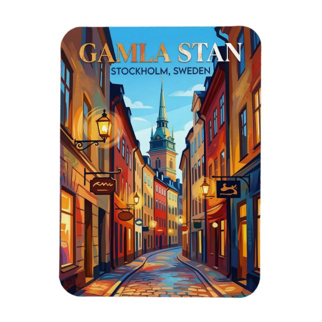Gamla Stan Sverige Magnet (Vertikal)