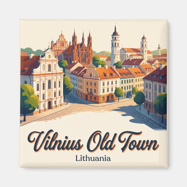 Gamla stan Vilnius Litauen Magnet (Framsidan)