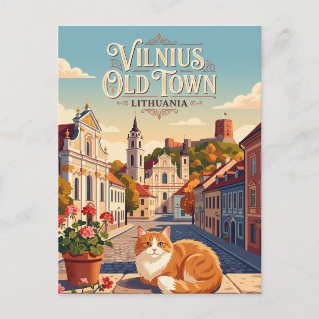 Gamla stan Vilnius Litauen Vykort (Framsida)