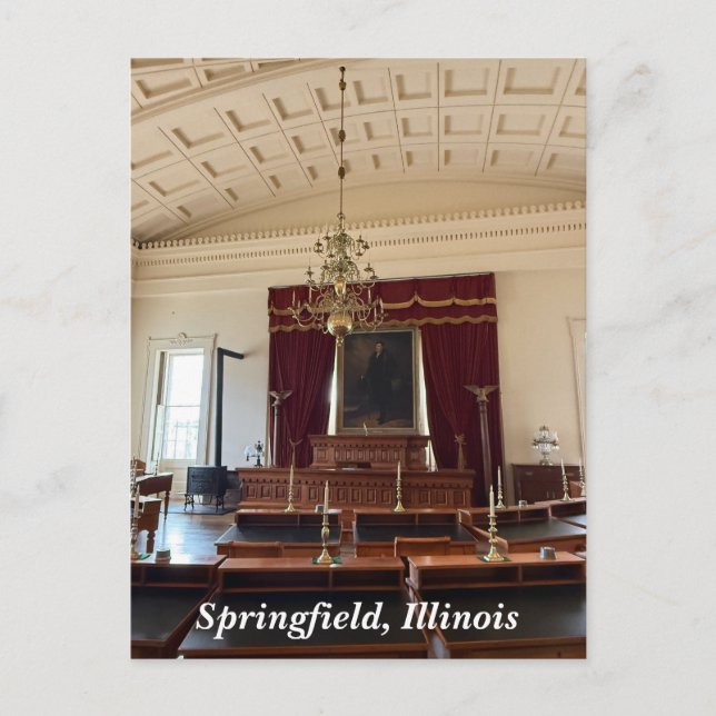 Gamla State Capitol i Springfield, IL Helg Vykort (Framsida)