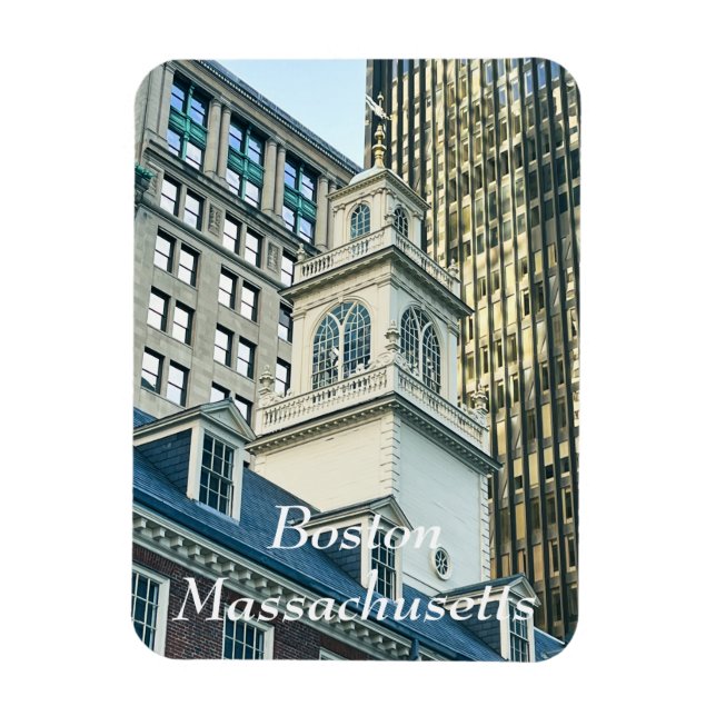 Gamla statliga huset i Boston Massachusetts Magnet (Vertikal)