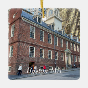 Gamla statshuset i Boston Massachusetts Julgransprydnad Keramik
