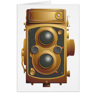 Gamla Steampunk Camera Hälsningskort