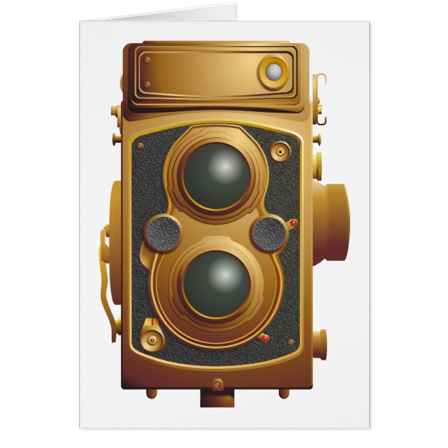 Gamla Steampunk Camera Hälsningskort (Framsidan)