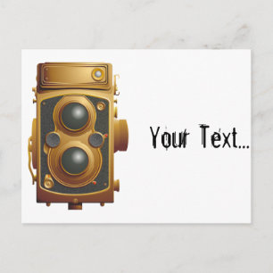 Gamla Steampunk Camera Vykort