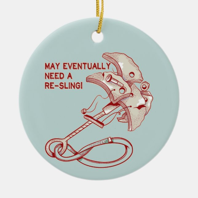 Gamla Sten klättrar lustigt Julgransprydnad Keramik (Framsidan)