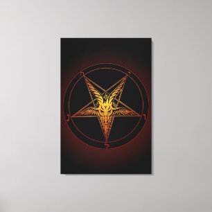Gamla Stil-baphomet-flamman 24 x 36 Museumkvalitet Canvastryck