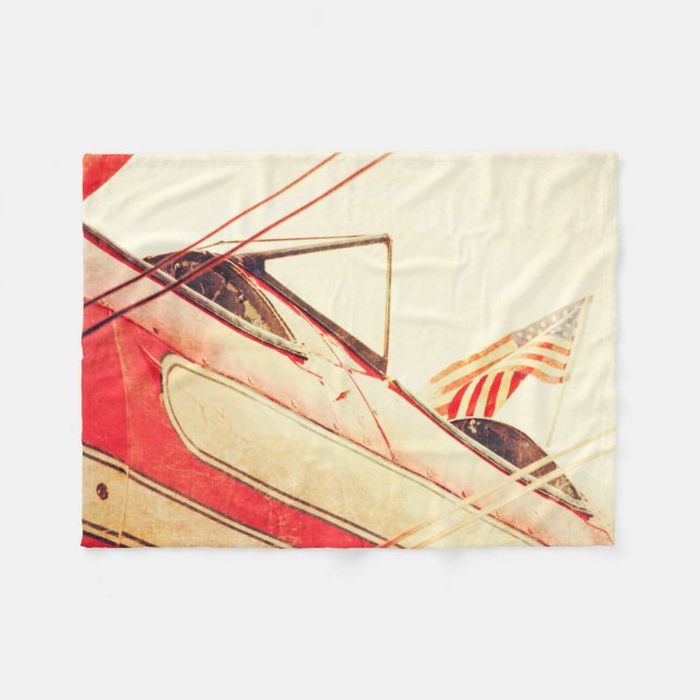 Gamla stridsflygplan Patriot Red Fleecefilt (Framsidan (Horisontell))