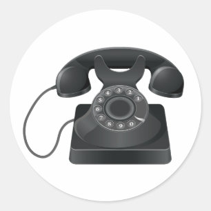 Gamla svarta Mobila fästingar Runt Klistermärke