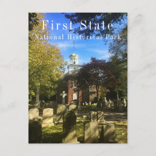 Gamla svenskar kyrka och kyrkogård, First State NH Vykort