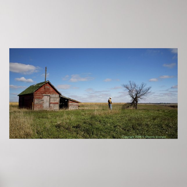 Gamla syd Dakota Homestead CowboyPoster Poster (Framsidan)