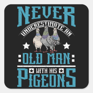 Gamla Tävlan Pigeons Fyrkantigt Klistermärke