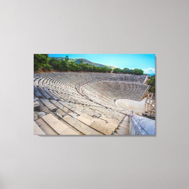Gamla teatern i Epidaurus, Argolis, Grekland Canvastryck (Framsida)