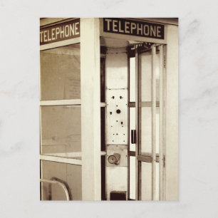 Gamla telefonkiosker fotografi vykort