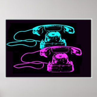 Gamla telefonkollage poster