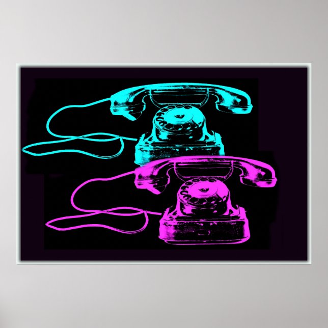 Gamla telefonkollage poster (Framsidan)