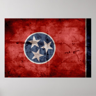Gamla Tennessee-Flagga. Poster