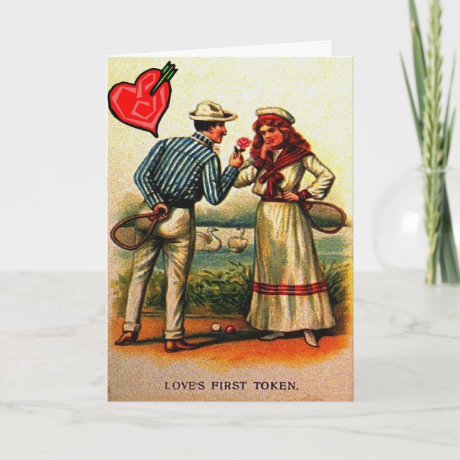 Gamla Tennis Valentine Helgkort (Framsida)
