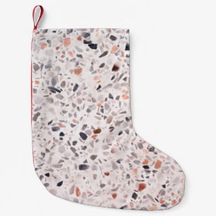 Gamla terrazzo struktur, hamper mönster. liten julstrumpa