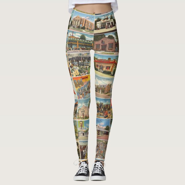 Gamla Texas Postcards Leggings (Framsida)