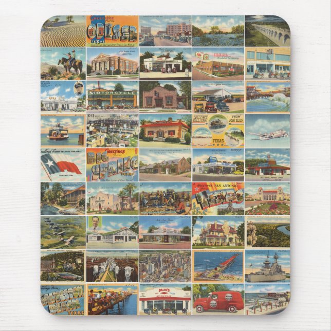 Gamla Texas Postcards Mousepad Musmatta (Framsidan)