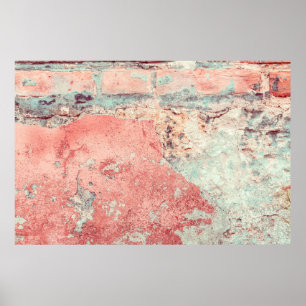 Gamla texturerade betongväggar med naturliga defek poster