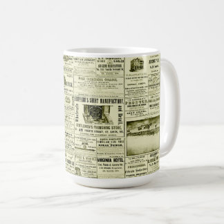 Gamla tidningar kaffemugg