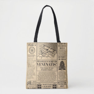 Gamla tidningens vintage. Retro-tidningspapper med Tygkasse