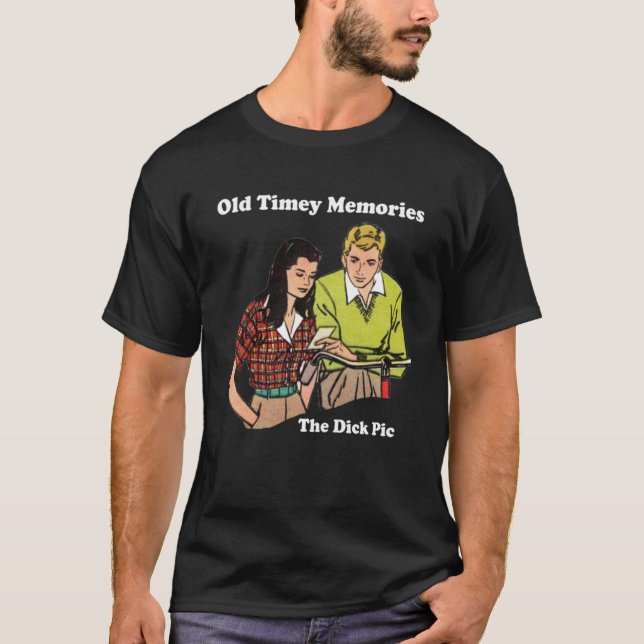 Gamla tidsinlägg Weiner bilder lustiga vuxen humor T Shirt (Framsida)