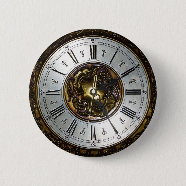 Gamla tillbehörer för stålklocksdesign, vintage knapp (Framsida)