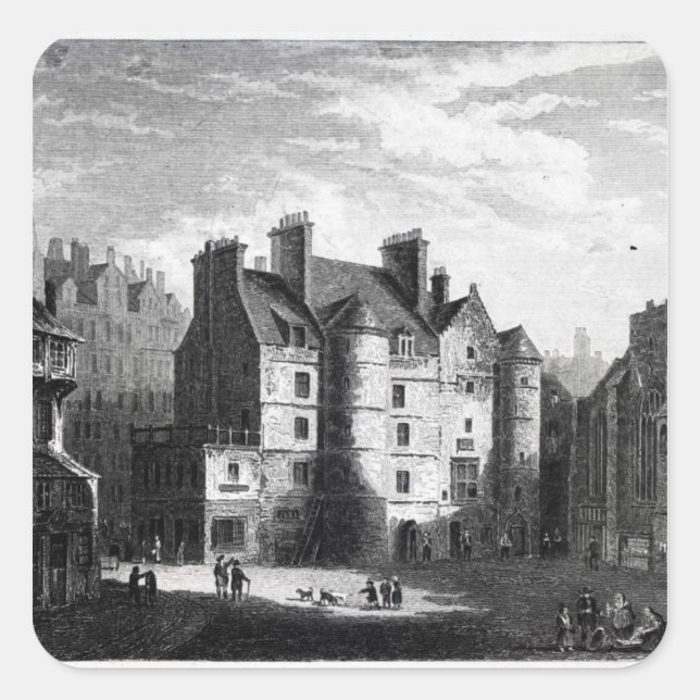 Gamla Tolbooth, Edinburgh Fyrkantigt Klistermärke (Framsida)