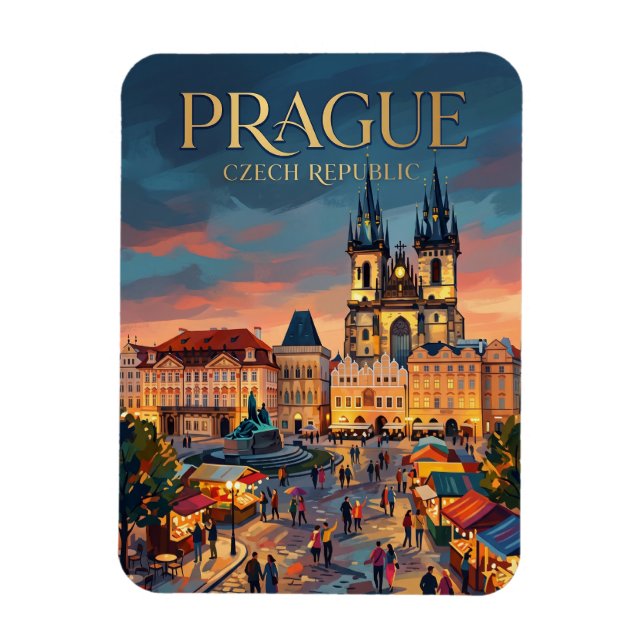 Gamla torget, Prag Tjeckien Magnet (Vertikal)