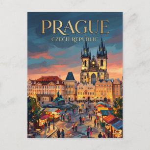 Gamla torget, Prag Tjeckien Vykort