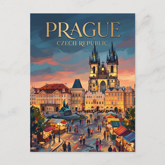 Gamla torget, Prag Tjeckien Vykort (Framsida)