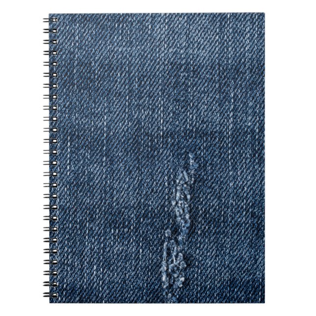 Gamla torn denim: jeans struktur. anteckningsbok (Framsidan)
