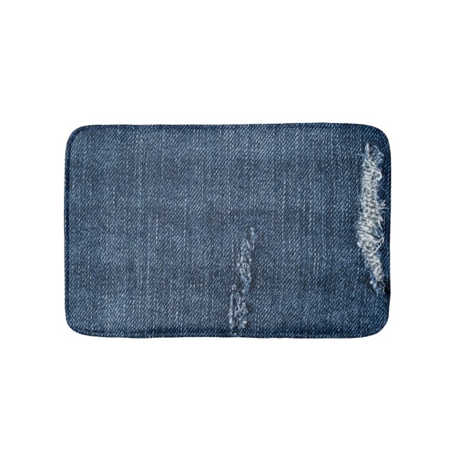 Gamla torn denim: jeans struktur. badrumsmatta (Framsidan)