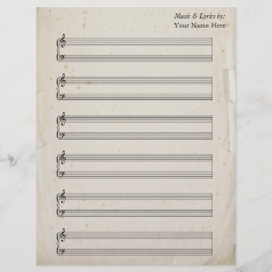 Gamla Torn Page Blank Lakan Music Piano Staves
