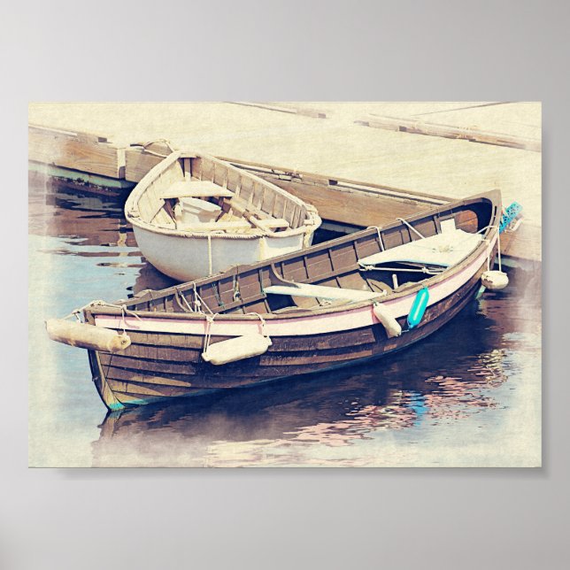 Gamla träbåtar Nautical Poster (Framsidan)