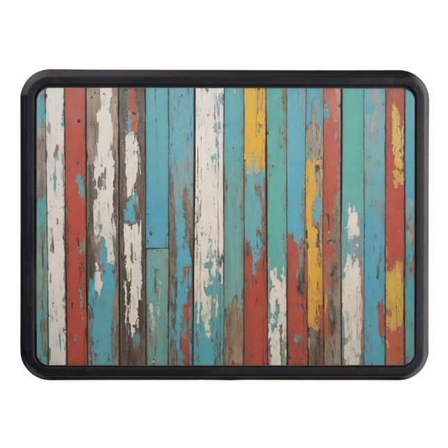 Gamla träblått och Gult målade tryckta plåtar Dragkroksskydd (Framsidan)