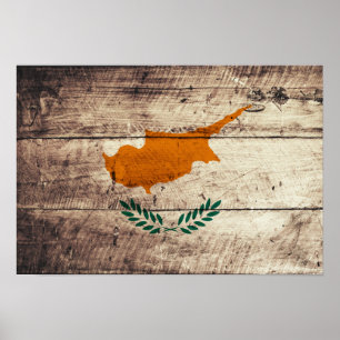 Gamla träCypern-Flagga Poster