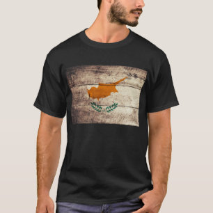Gamla träCypern-Flagga; Tee Shirt