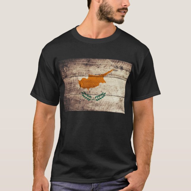 Gamla träCypern-Flagga; Tee Shirt (Framsida)