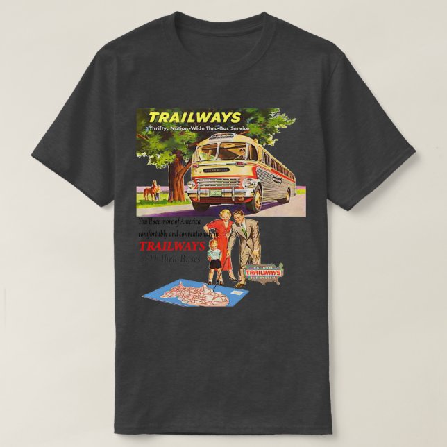 Gamla trailways Buss Linjer T Shirt (Design framsida)
