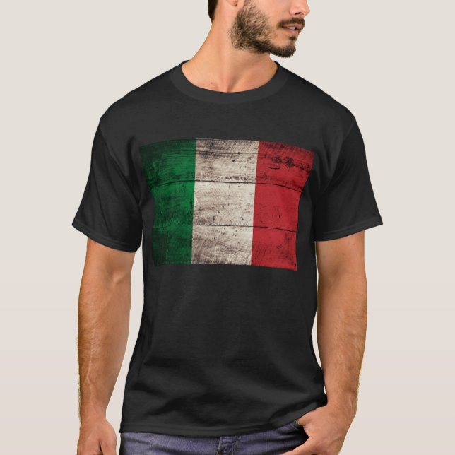 Gamla träitalienska Flagga. T-shirt (Framsida)