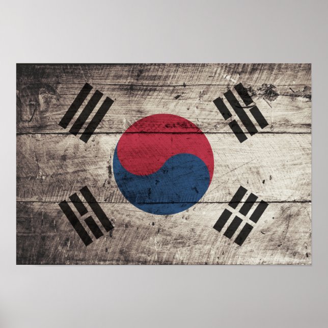 Gamla träkoreanska Flagga Poster (Framsidan)
