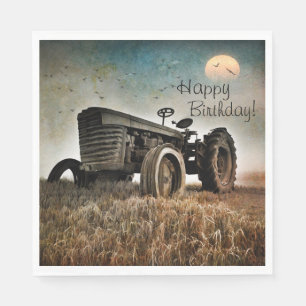 Gamla traktor Birthday Pappersservett