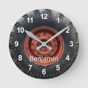 Gamla traktorn Däck Rund Klocka