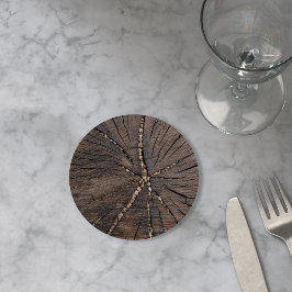 Gamla träsegmentet Träd Underlägg Papper Rund