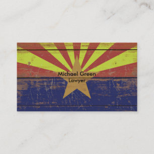 Gamla trävaror Arizona Statlig flagga Visitkort