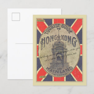 Gamla turistguide till Hongkong med Union Jack V2 Vykort